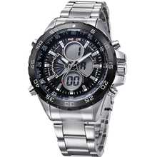 Wh1103 WEIDE vestido Relogio Masculino lujo de la marca hombres del reloj del deporte militar LCD luminoso analógico Digital Display día fecha alarma