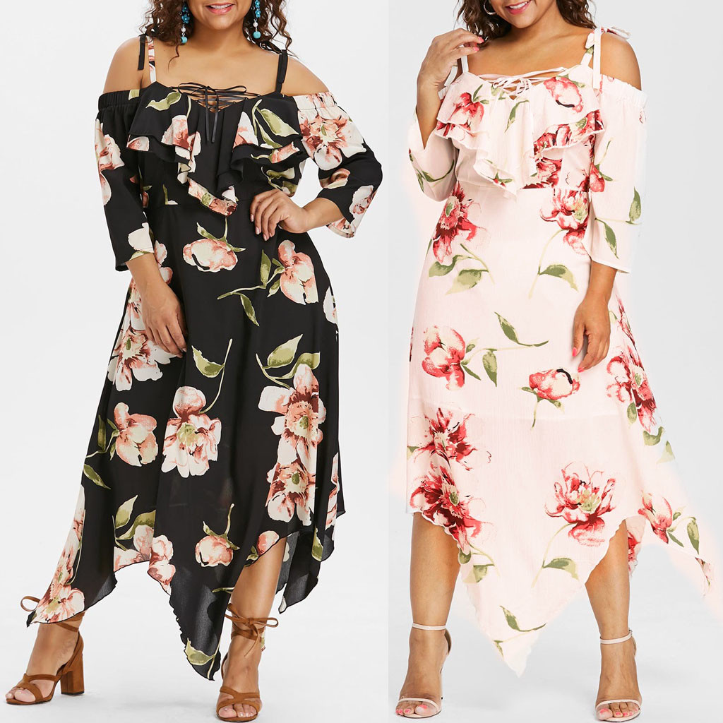 flower plus size dresses