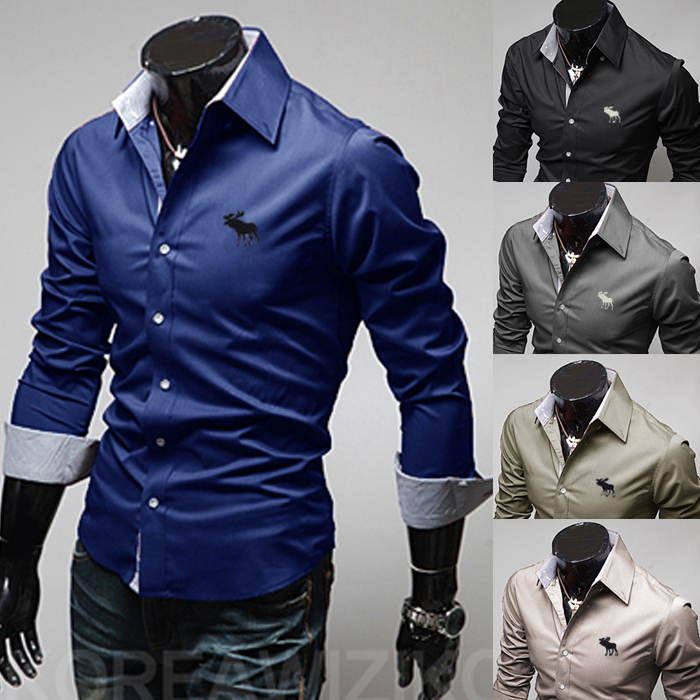 2015 New Classic Men Cultivating Long-Sleeved Shir...