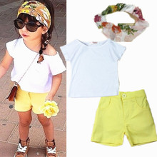 Girls clothes suits T shirt skirt suit European style fashion lace flower bow pants suit children