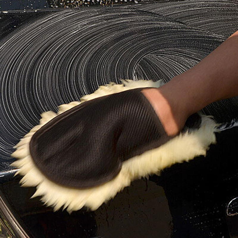 Wool Car Wash font b Glove b font Car Cleaning Brush Car Motorcycle Washer Car Care