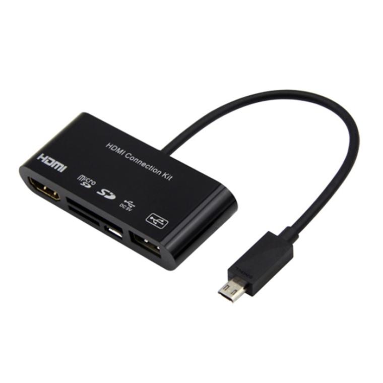 Wholesale Micro USB OTG SD TF Card Reader HUB MHL To HDMI HDTV TV