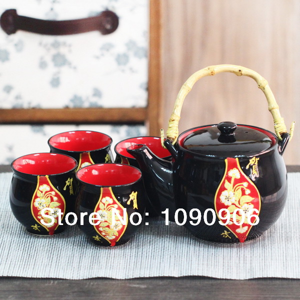 Free shipping black China classical ceramic tea set 