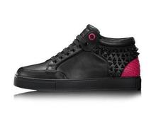 2015 new famous brand royaums men shoes lace up casual high top black genuine leather with