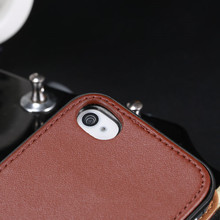 Hot Retro Genuine Leather Case for iPhone SE 5S 4S 4 Luxury Vertical Magnetic Flip Phone