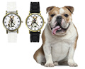 Bulldog Pet Love Dog Men Women Watches Sport Casual Black White Silicone Band Unisex Quartz Wrist