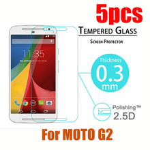 For Moto G2 G LTE XT1079 5″ 5pcs/lot 0.3mm 2.5D 9H Explosion-Proof Toughened Tempered Glass LCD Film HD Screen Protector Cover