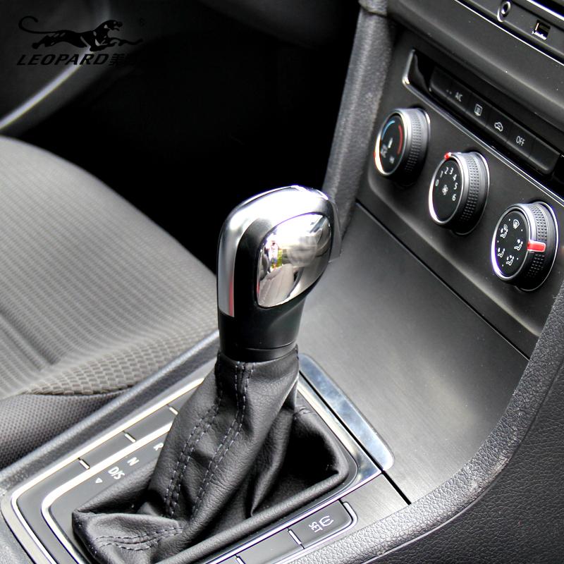 Volkswagen Golf 7 Car gear cover ABS chrome trim with vw logo auto accessories 2pcs for