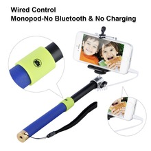100% Brand New Fashionable Extendable Handheld Monopod With 3.5mm Audio Cable Control Perfect For IOS & Android Smartphone Blue