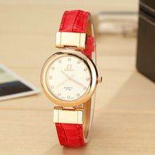 2015 fashion wristwatch women dress watch lady quartz crystal watch leather strap watch clock women Reloj