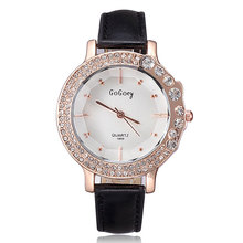 Newest style 2014 fashions designer ladies kawaii watches brand leather strap crystal rose gold watch quartz