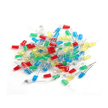 100pcs 5mm LED diode Light Assorted Kit DIY LEDs Set White Yellow Red Green Blue free shiiping