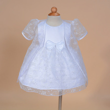 2016 New White and Ivory Baby Girl Christening gowns Infant girl Baptism Dress1 Year Birthday Party Girl Dress D10