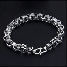 925 sterling silver jewelry men’s jewelry fashion domineering Thai silver dragon-shaped double-tap silver bracelet