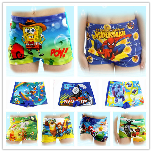 2015 New Summer Trunks Cartoon Baby Kid Child Boy Swimming Spiderman cartoons Costume T04