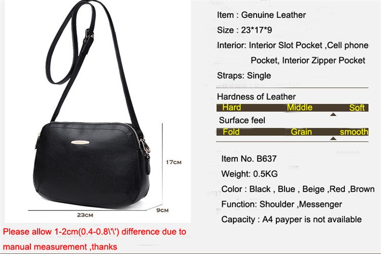 New 2015 Fashion Women Genuine Leather Messenger Bag Shoulder Bags Crossbody Bolsos Carteras Mujer Marca Handbags Famous Brands01