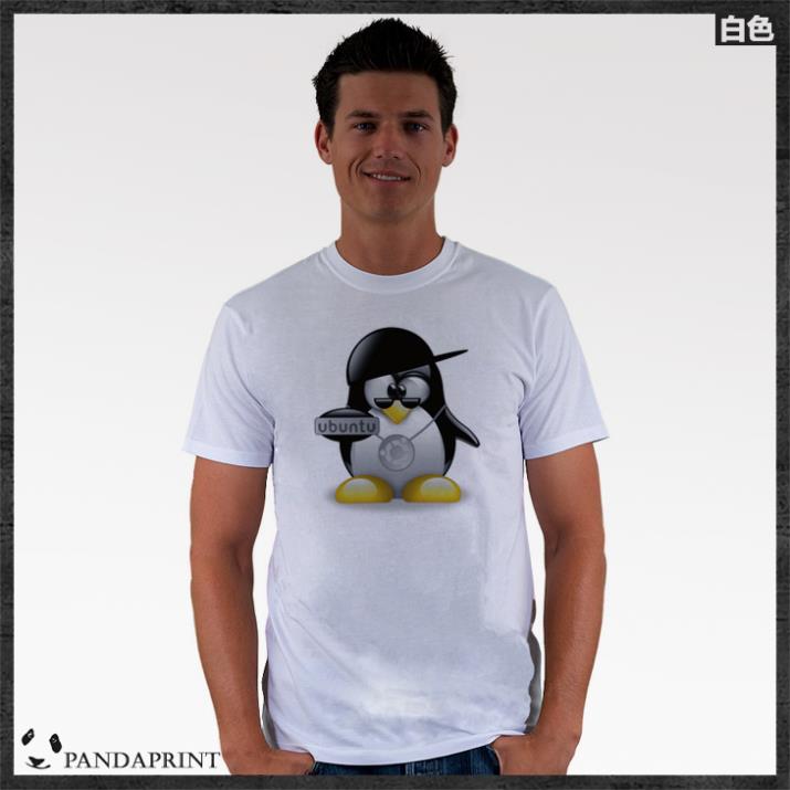 送料無料リトル ペンギン linux ubuntu tシャツ男性ショート スリーブ トップ コットンライクラ人格(
