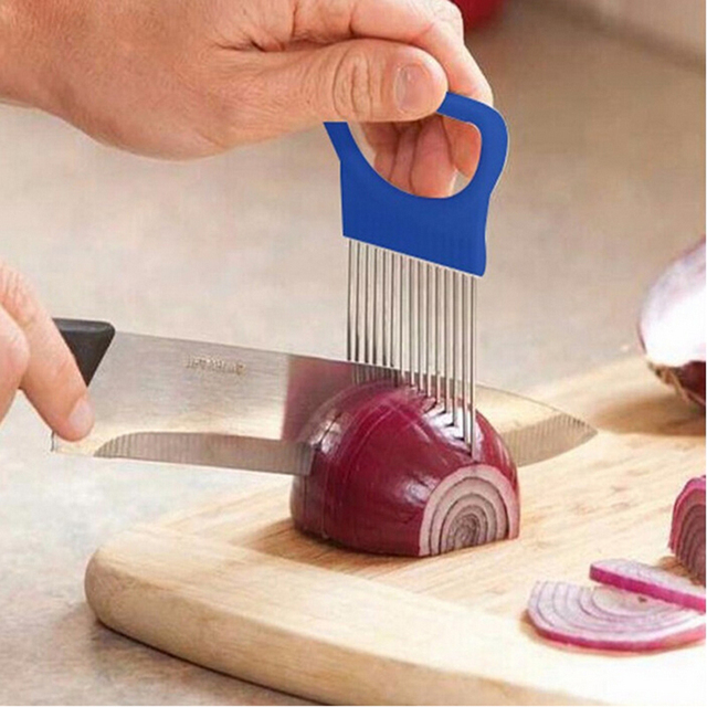 Многофункциональный Нержавеющей Стали Лук, Томат-Растительные Slicer Резки Руководство Помощь Держатель Нарезки Резак Гаджет Кухонные Инструменты