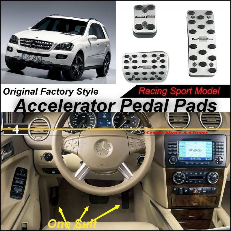Car Accelerator Pedal Pad / Cover of Factory Sport Racing Design For Mercedes Benz ML M Class MB W164 AT Foot Pedal Throttle