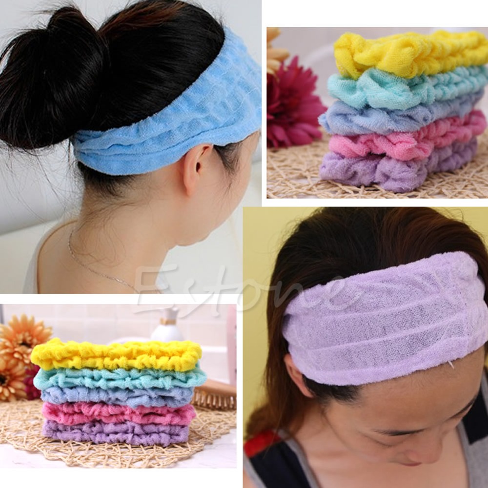 Free Shipping 1pc Soft Elastic Headband Bath Spa Make Up Shower Hair Band Headwrap Holder New
