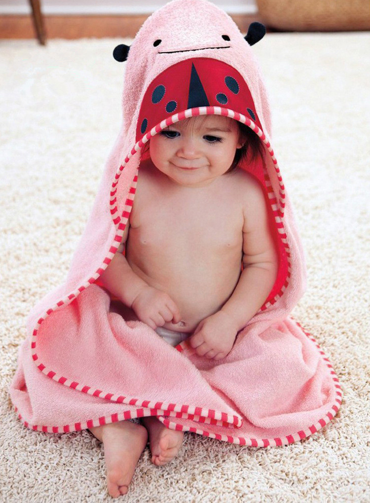 Cartoon Animal Baby Hooded Bathrobe Bath Towel Bath Terry Bathing Robe For Child (2)