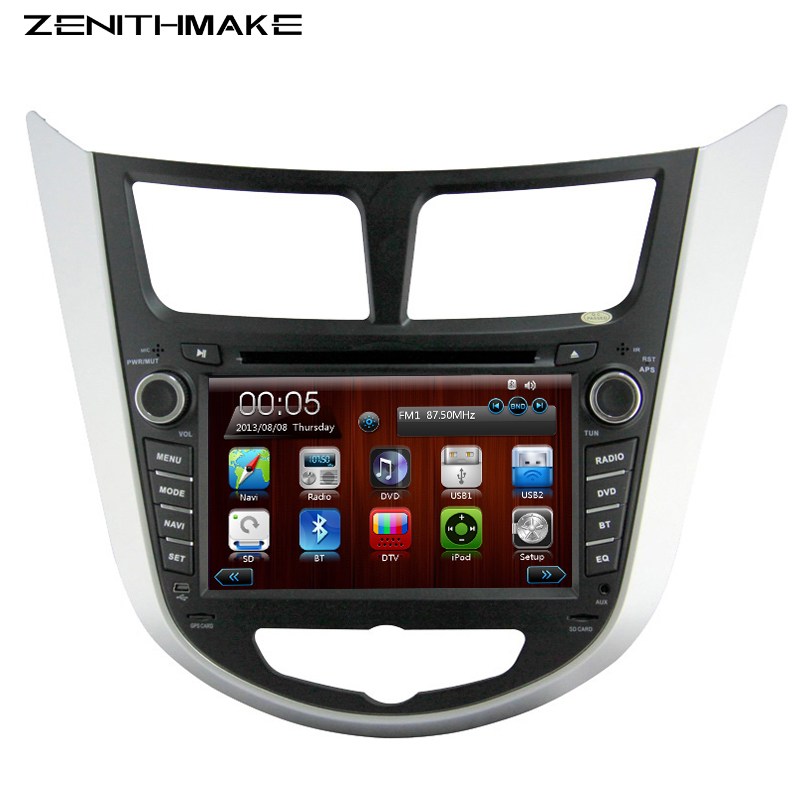 Free shipping 7inch Hyundai Verna car stereo radio Verna Solaris DVD GPS Navigation 2010-2013 Rear Camera steering wheel control
