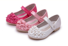Girls white shoes spring autumn leather beautiful princess kids party flat shoes for girls children ninas
