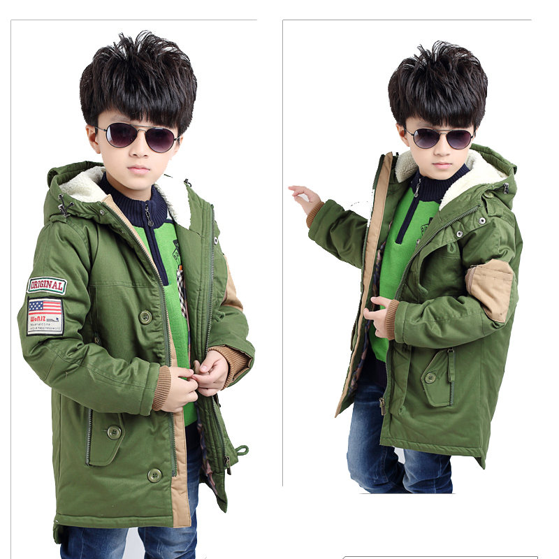 2015 High Quality Kids Winter Wadded Coat Boys Thickening Winter Outerwear Child Thermal Cotton-Padded Jacket
