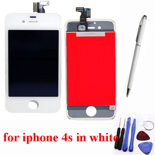 Mobile Phone Parts Replacement LCD Display Screen for iphone 4s White on Sale with Free White