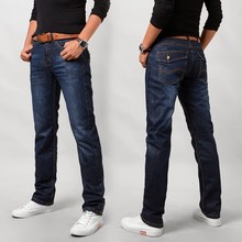 2016 men straight blue cotton classic casual jeans size 28 to 38