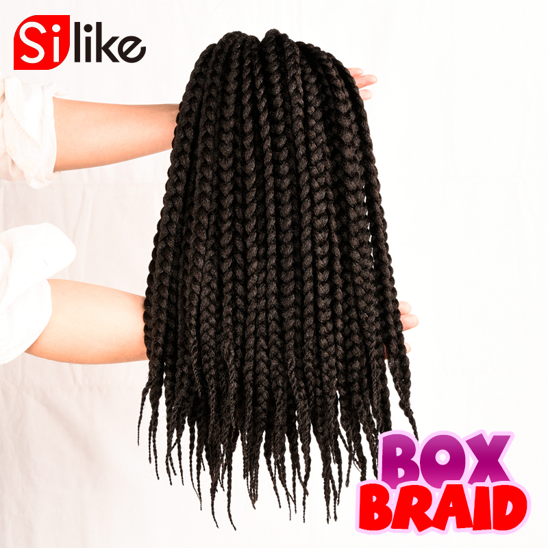 Length Pre twisted BOX Braids Black Brown Burgundy Synthetic Crochet ...
