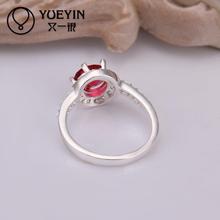2015 NEW 925 Silver ruby stone zircon crystal women new design finger ring Simulated Diamonds Jewelry