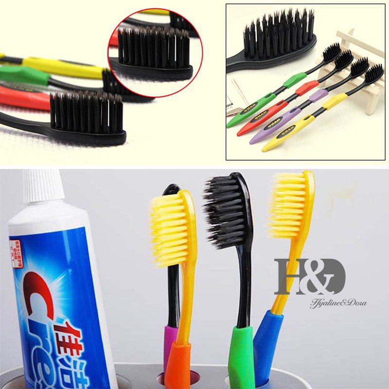 Free Shipping Random shipments 18cm 5pak lot Oral Hygiene Ultra Soft Travel Bamboo Tooth Brush Charcoal Nano Brush Oral Care (3)