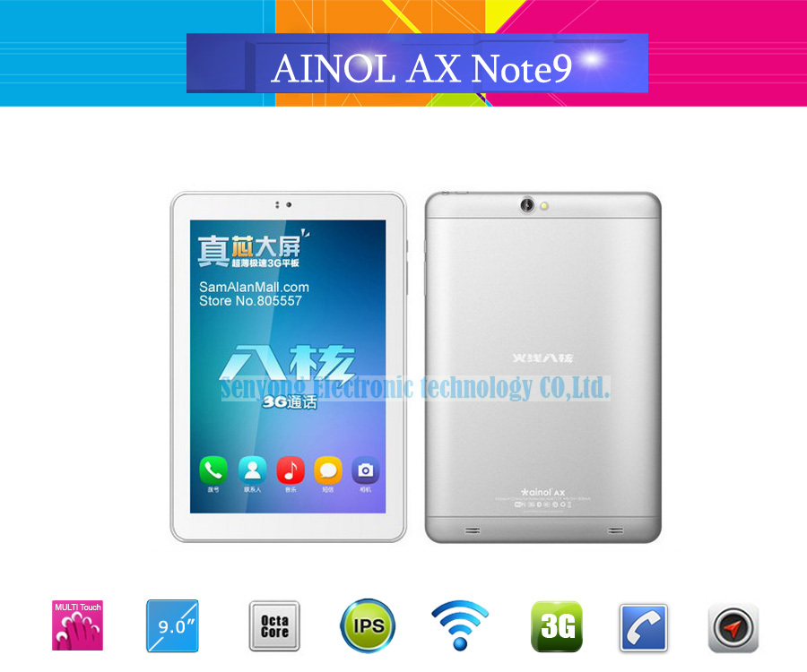 9 inch Ainol AX Frames Octa core 3G Tablet PC IPS 1920x1280 MTK6592 android 4 4