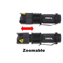 high-quality Mini Black CREE 2000LM Waterproof LED Flashlight 3 Modes Zoomable LED Torch penlight free shipping