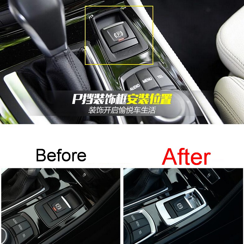 1 PCS Car Styling DIY NEW ABS Chrome Electronic Handbrake P Block Light Box Cover Case