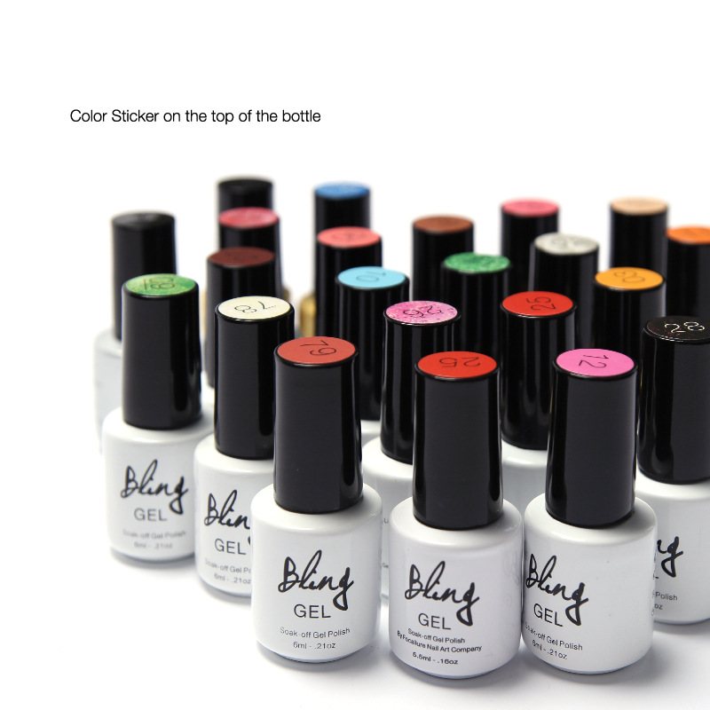 31 Colors 6ml Bling Fashion Soak Off UV Nail Gel Polish Colors Nail Art Manicure Nails