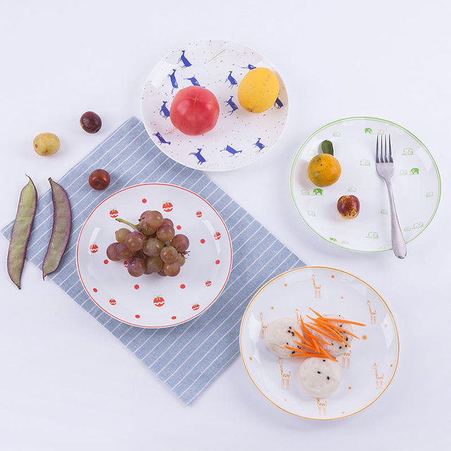 Мультфильм серии творческий костяного фарфора посуда пластины, установленной блюдо лоток фрукты пластины Западной кухонные принадлежности