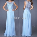Cheap Prom Dresses Long 2016 A line Elegant Lace and Chiffon Vestido De Festa Prom Formal