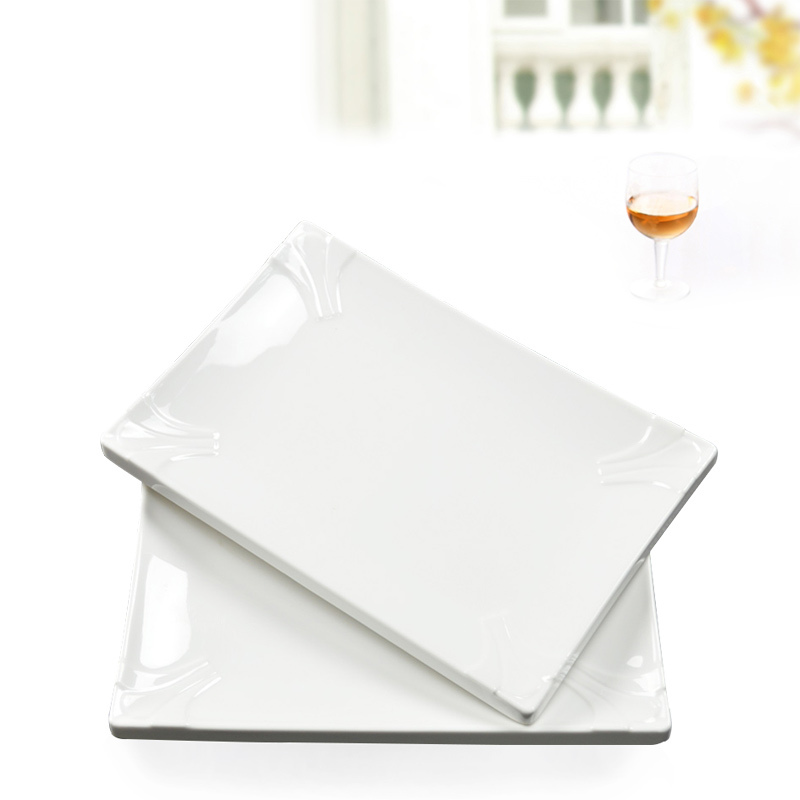 European rectangular plastic melamine pasta appetizer beefsteak dinner plates-in Dishes & Plates