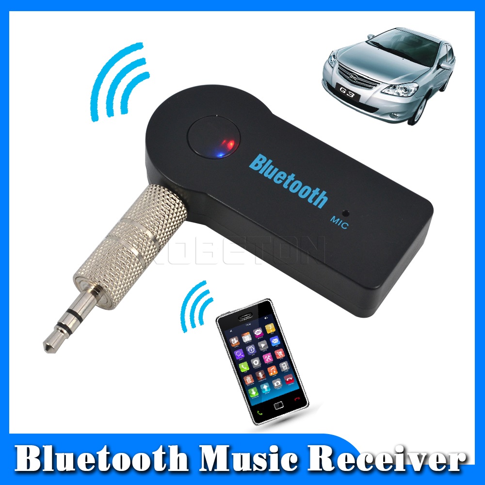 2016 Handfree Bluetooth Автомобиля Музыкальный Приемник Универсальный 3.5 мм Потоковое A2DP Беспроводной Авто AUX Аудио Адаптер С Микрофоном Для Телефона MP3