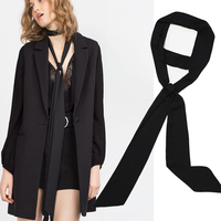 Elina women 2015 fashion Long narrow black long scarf bufandas foulard sciarpe donna chiffon 210cm