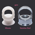 2pair Fashion Ear Piercing Jewelry For Woman Body Piercing Ear Tunnels Plugs Hollow Earlet Expander Earring
