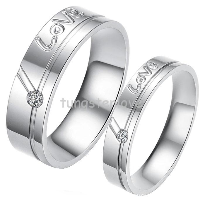stanless steel engraved wedding ring