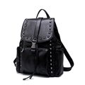 Korean Style Rivets Preppy Style Backpack Women New Trendy Solid Color Fashion Backpack Designer Drawstring Buckle