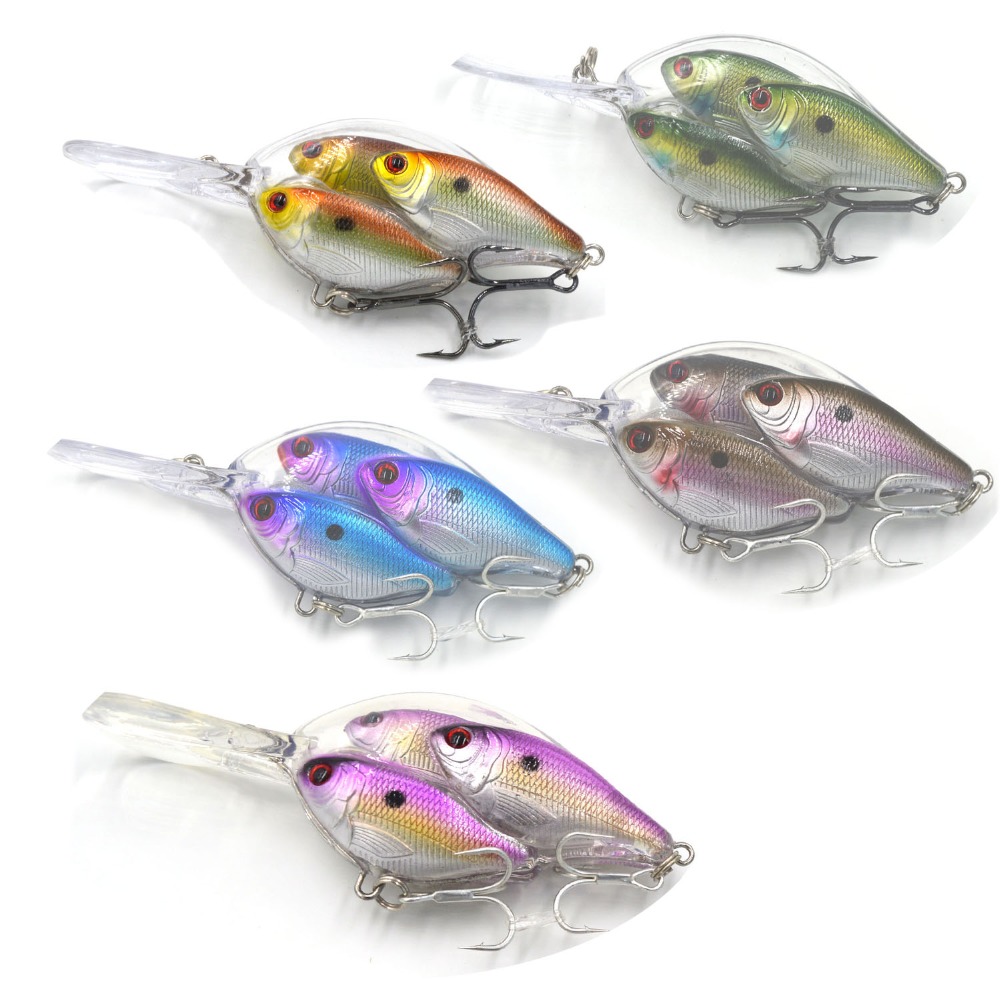 2 pcs 65mm 21g Threadfin Shad Crankbait Hard Fishing Lure Fishing School Threadfin Shad Baitball