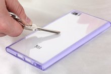 New 2014 Original Ultra Thin Soft TPU Transparent Back Cover Case for Xiaomi Mi3 M3 Built-in Dustproof Plug Mobile Phone Cases