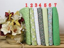 Customized 150cm width green tartan dot flower Chiffon satin silk cotton gauze Cloth Fabric Shirt coat scarf blouse Headdress