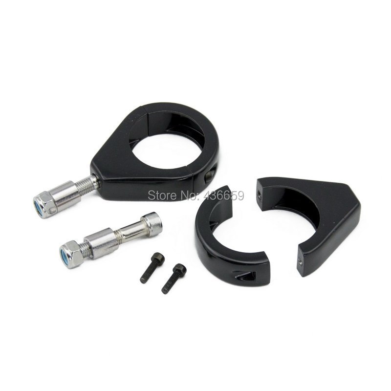 Motorcycle Pair Black 49mm Turn Signal Fork Clamps For Harley Dyna Glide FXD FXDC 2007 2014