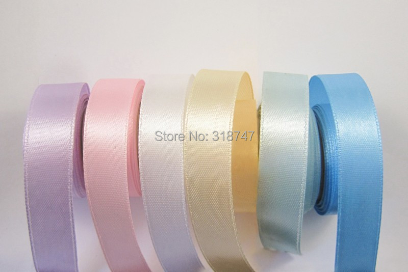 mixed 6colors 1 2 about 12mm solid color Satin Ribbon 18yards lot 040041 8 